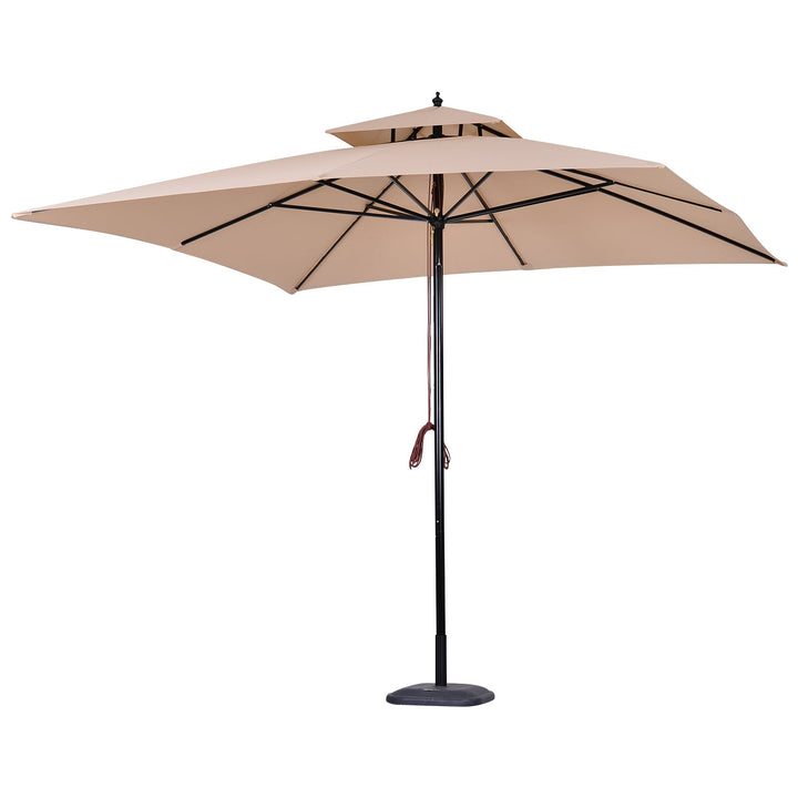Guarda-sol para terraços de jardim ou cantina Cobertura a 2 alturas 300x300x297 cm Marfim