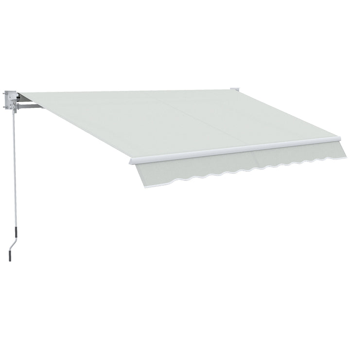 Toldo Manual Retrátil com Manivela 200x250 cm Toldo de Parede com Proteção Solar UV50+ e Estrutura de Alumínio para Jardim Varanda Exterior Creme