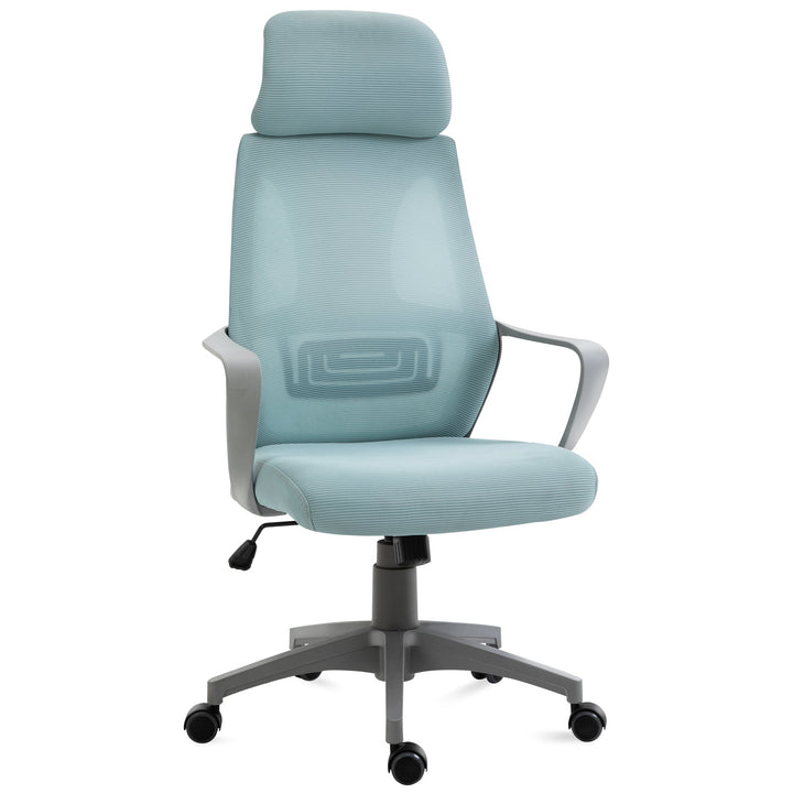 Cadeira de escritório ergonômica inclinável Altura ajustável 64x58x116-126 cm Azul