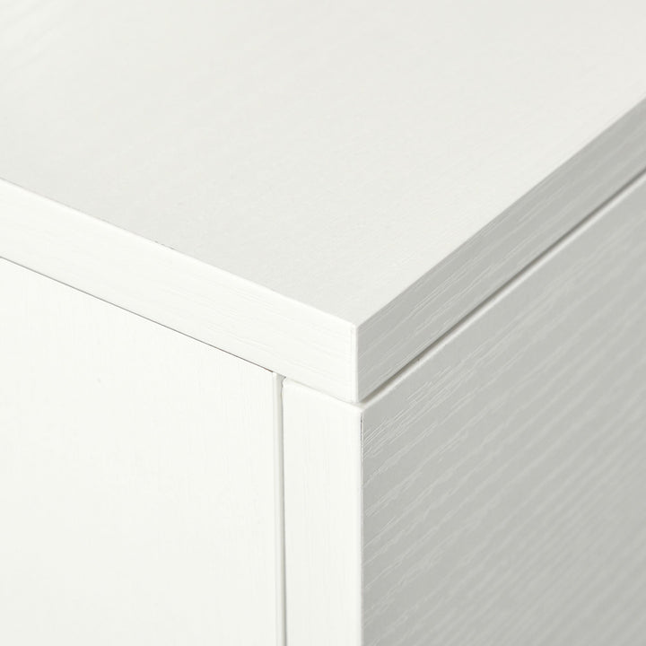 Conjunto de 2 mesas secretária para escritório com rodas 2 gavetas 100x36x88 cm Branco