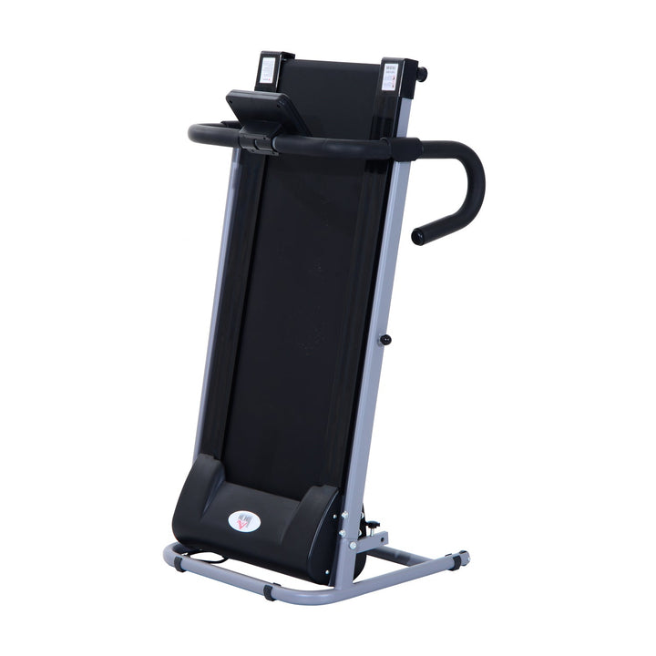 Esteira elétrica e dobrável de 500W para exercícios físicos 1-10 km / h com tela LCD e carga máxima. 110 kg preto e cinza