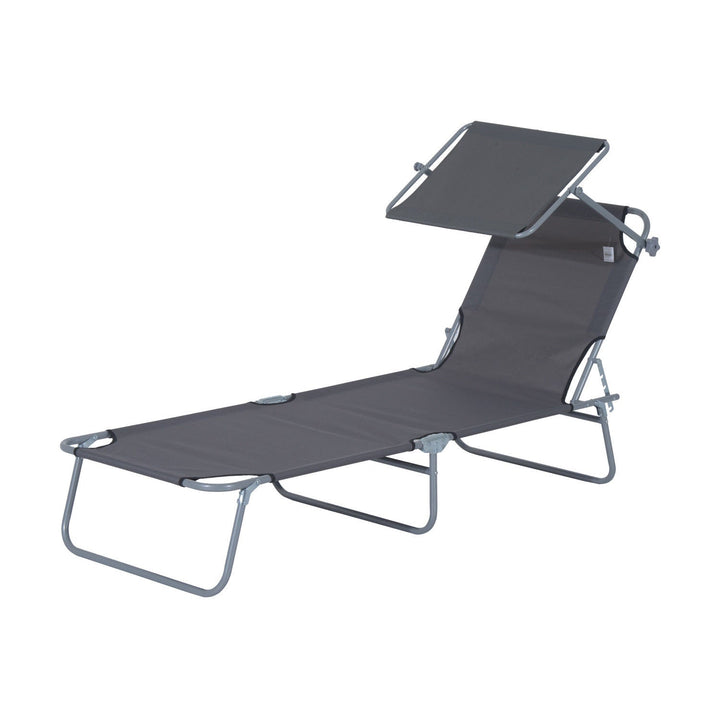Espreguiçadeira Dobrável Cinzento Oxford Ferro 187x58x27 cm
