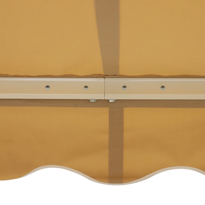 Toldo Manual Retrátil com Manivela 295x245cm Toldo Enrolável Alumínio com Proteção Solar para Janela Portas Balcão Terraço Exterior Bege