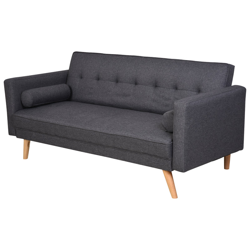 Sofá- cama 3 lugares com apoio de braços Pernas levantadas 187x90x86.5 Cinza