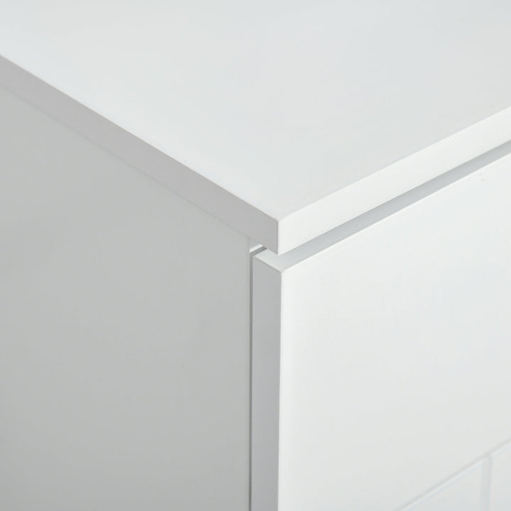 Armário de Casa de Banho com 2 Portas e 2 Prateleiras Ajustáveis em 7 Níveis Móvel Auxiliar de Armazenamento para Sala de Estar Cozinha 60x30x80cm Branco