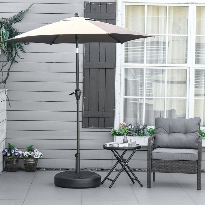 Base para Chapéu de Sol Recarregável com Água 30kg Base Chapéu de Sol Redonda para Mastros de 38mm 48mm Metal e Plástico para Jardim Terraço Ø55x38cm Preto