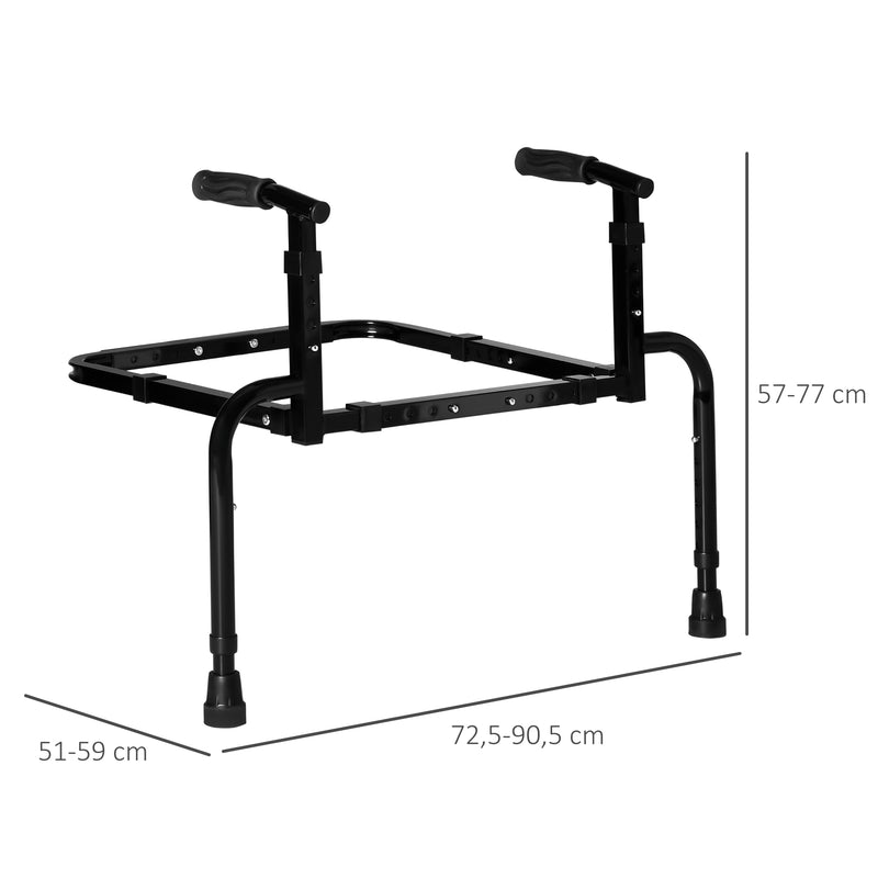 Barra de Apoio para Sofá com Altura e Largura Ajustáveis Apoio para Levantar do Sofá para Idosos Carga Máxima 136kg 72,5-90,5x51-59x57-77cm Preto