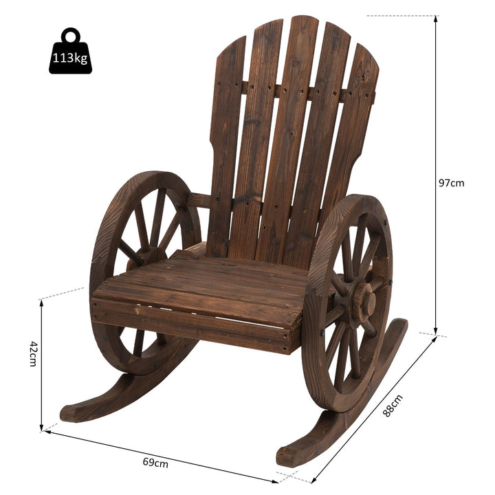 Cadeira de balanço de madeira para terraço Poltrona de balanço ao ar livre 88x68x97cm