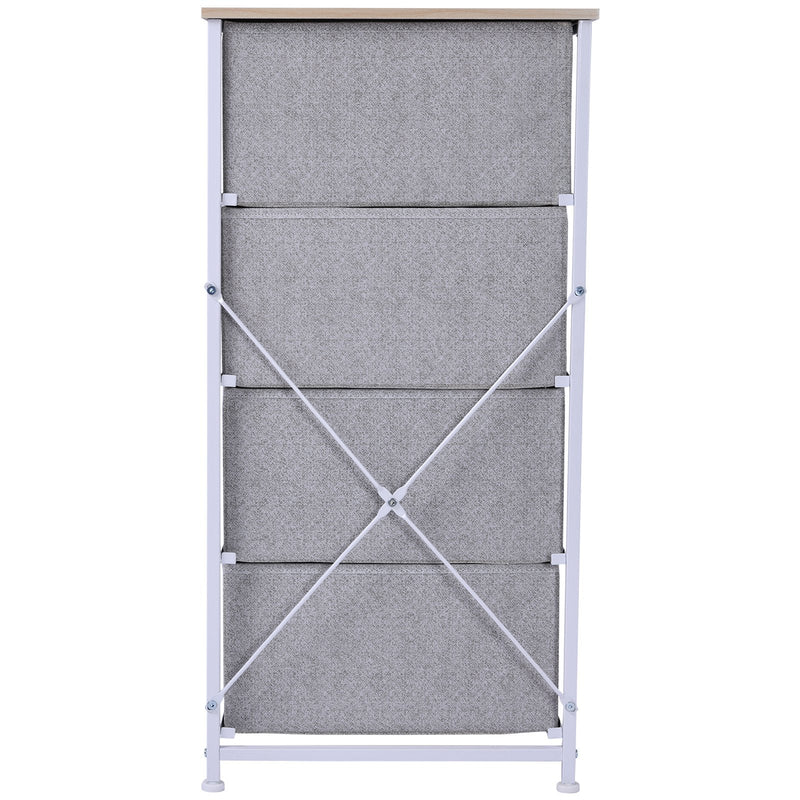 Cómoda Organizador com 4 Gavetas de tecido para sala de estar quarto 45x30x92cm