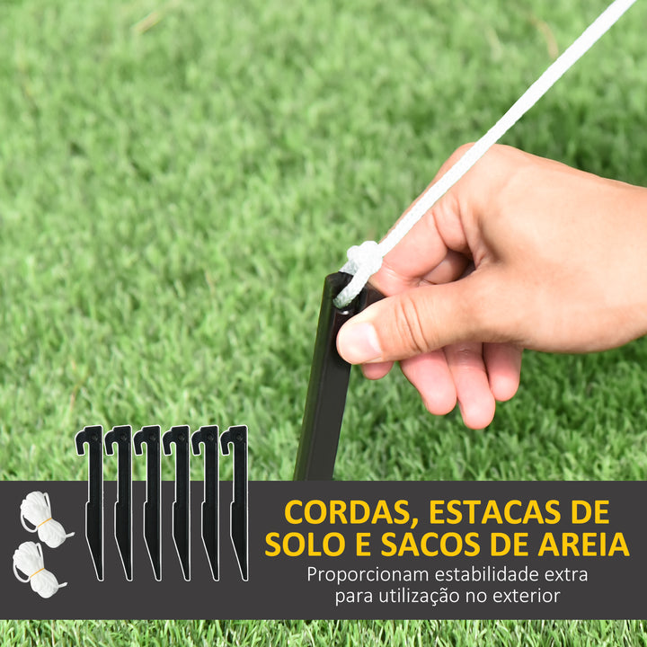 Decoração Insuflável de Natal Pai Natal com Trenó e 2 Renas Decoração de Natal com 4 Luzes LED para Jardim Pátio 210x70x125 cm Multicor