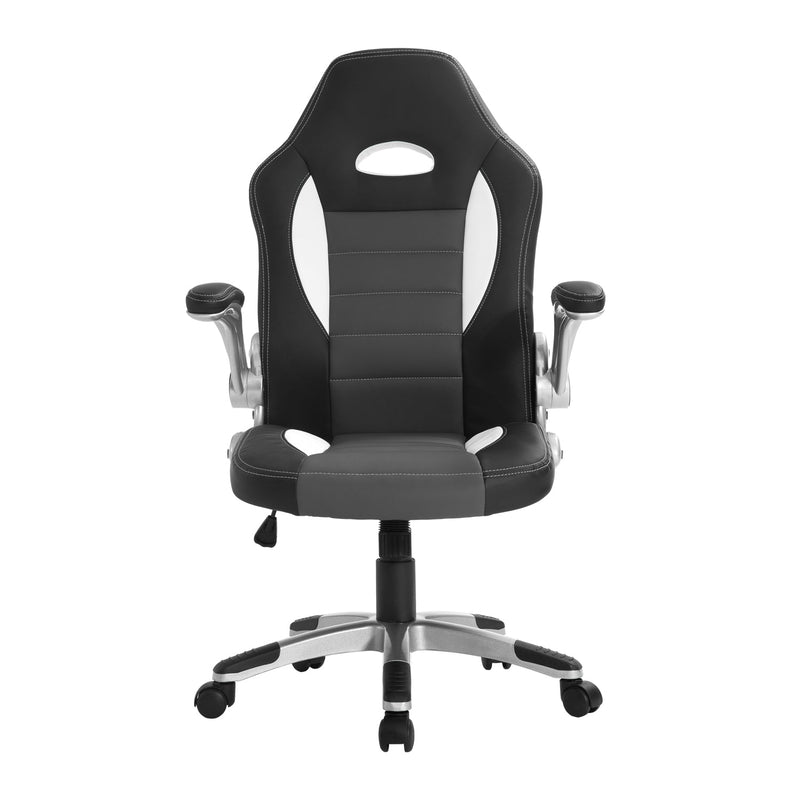 Cadeira de Escritório ergonómica Altura ajustável Com 5 rodas 65x69x(112-122) cm Preto e cinza