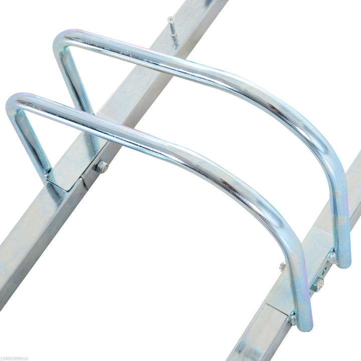 Estacionamento para 3 Bicicletas Suporte de Aço para Estacionar Bicicletas no Chão para Interior e Exterior 76x33x27cm Prata