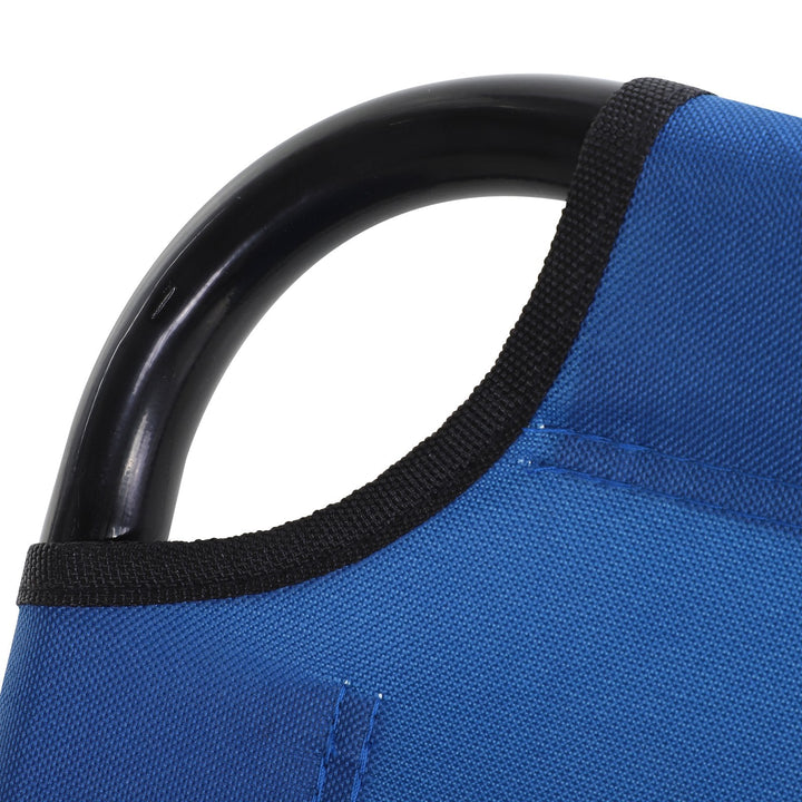 Espreguiçadeira dobrável reclinável com ângulo ajustável de 3 posições para exterior carga 120 kg 190x56x28 cm Azul