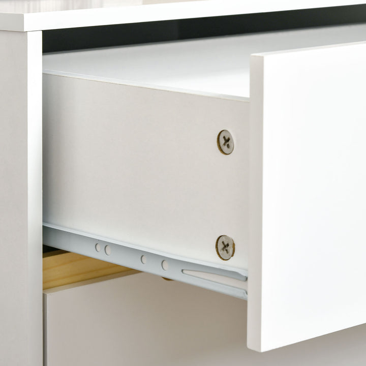 Mesa de Cabeceira com 2 Gavetas e Pés de Madeira Mesa de Cabeceira para Dormitório Escritório Estilo Moderno 50x40x50,5cm Branco