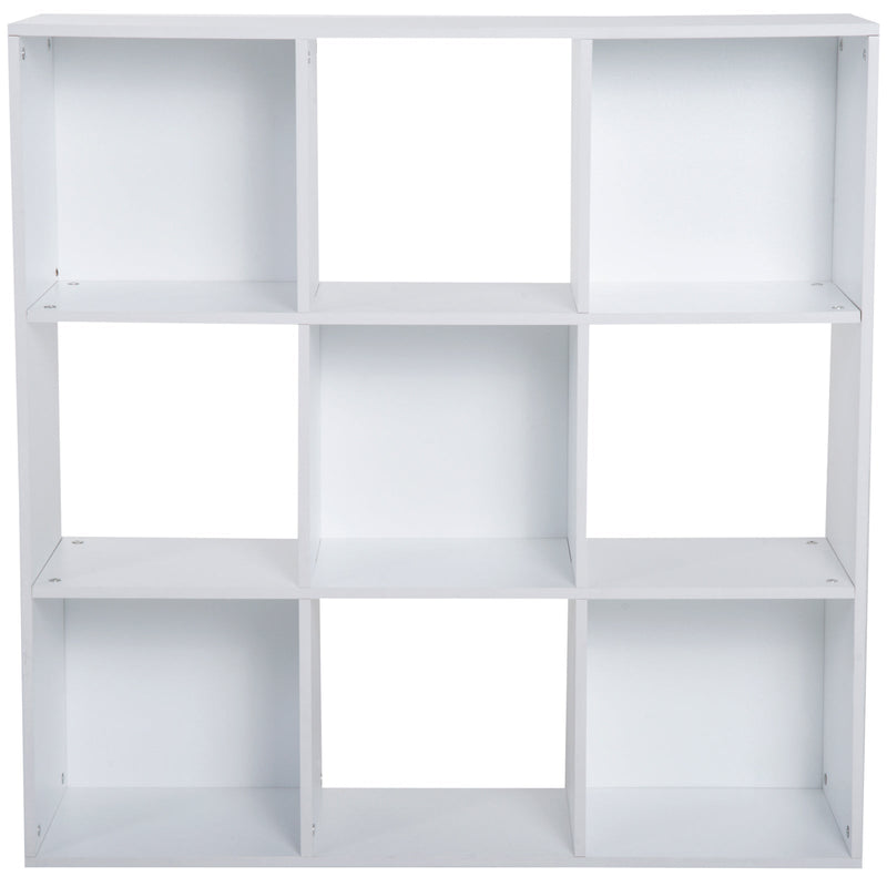 Armário de Arrumação 9 Cubos Estante de Exposição 91,5x29,5x91,5cm Branco