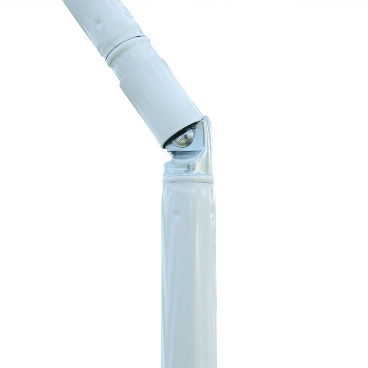 Chapéu de Sol de Praia Ø180cm com Teto Inclinável e Mastro de Metal Proteção Solar para Jardim Terraço Exterior Listras Verdes e Branco