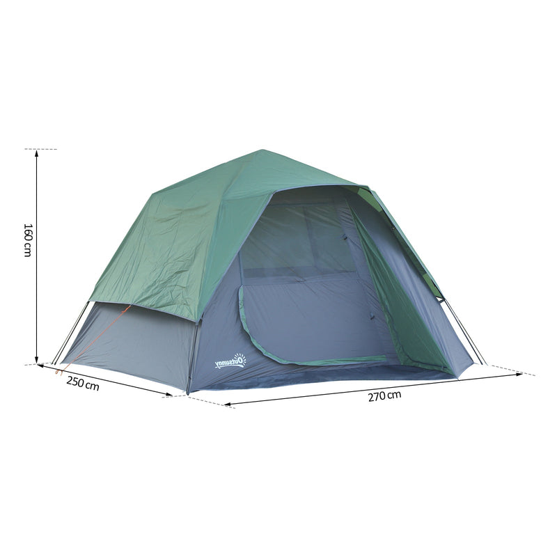 Tenda para 3-4 pessoas Fácil de implantar Impermeável 270x250x160cm Verde