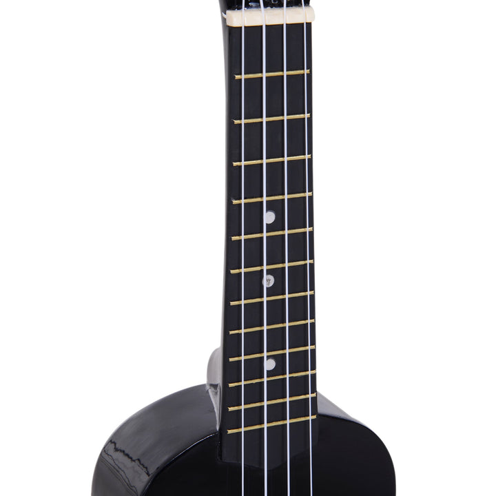Ukelele de 21 Polegada para Iniciantes com Cordas de Nylon 53X17,5X6,2 cm Preto