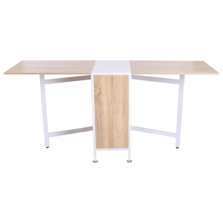 Mesa Dobrável com 4 Prateleiras para sala de Jantar Economiza Espaço 169x62x75 cm Madeira