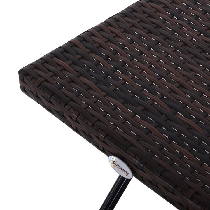 Mesa dobrável para jardim em vime e aço inoxidável com pernas cruzadas 40x40x40 cm marrom
