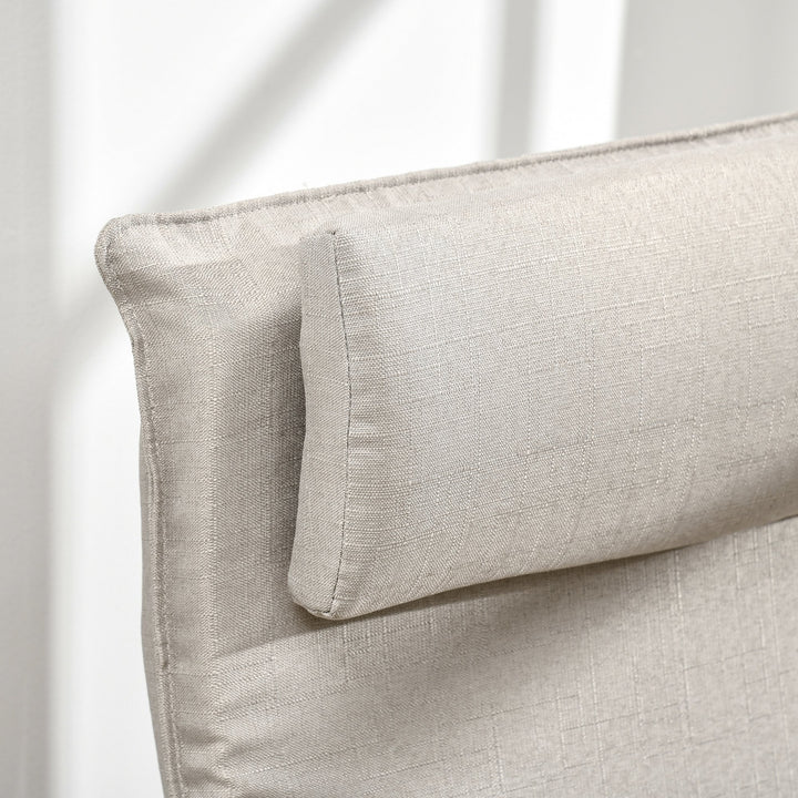 Poltrona Otomana de Sala de Estar Estofada em Tecido Poltrona Moderna com Encosto Alto Apoio para os Braços e Almofada Removível para Dormitório Escritório Carga Máxima 120kg 67x69x100cm Cinza