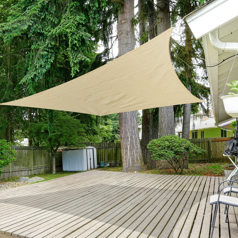 Toldo Vela 3x3m quadrada cor areia de polietileno HDPE 185 g/m²