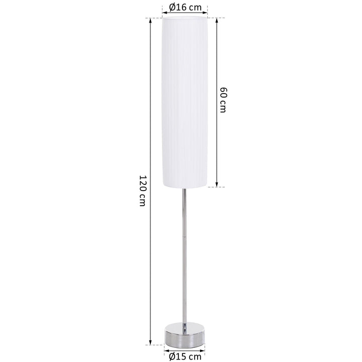Candeeiro de Pé Moderno com Base de Aço Inoxidável Cor Branca 120cm