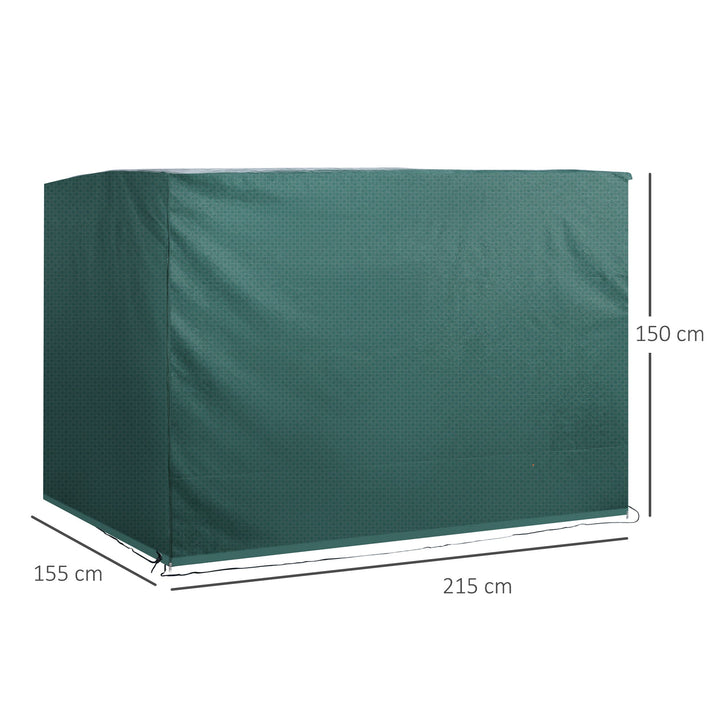 Capa Protetora para Baloiço de Jardim de 3 Lugares 215x155x150cm Impermeável com Zíper Cobertura para Móveis de Exterior Verde
