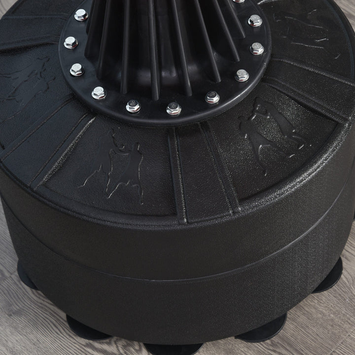 Saco de perfuração em pé com barra giratória e Bola de punção 360 ° para adultos e crianças 88x48x155-205 cm Preto e vermelho