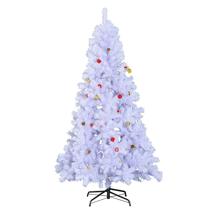Árvore Branca de Natal F105x180cm com enfeites