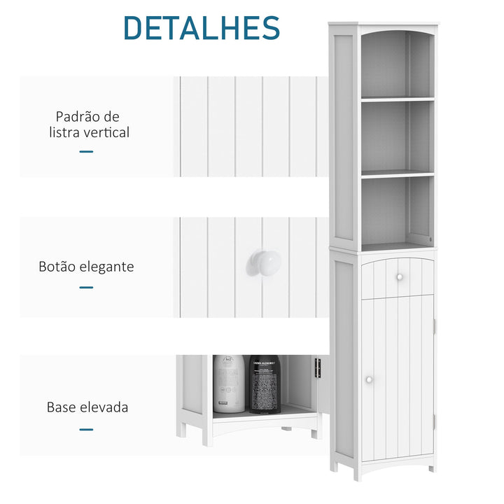 Armário Polivalente – Cor: branco - Madeira – 34 x 24 x 170 cm