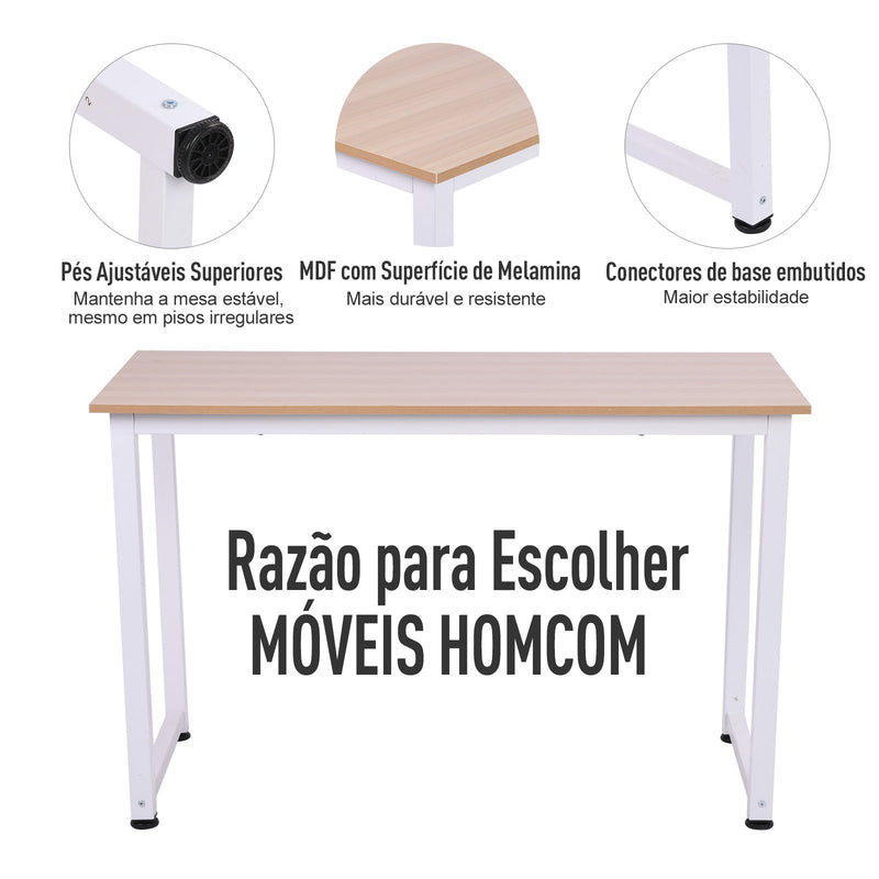 Mesa de computador para casa o oficina com os pés ajustáveis mobiliário de escritório simples 120x60x76cm carga 100 kg armação de metal