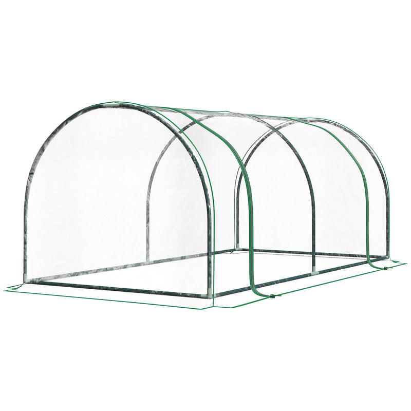 Estufa 200x100x80cm para Jardim Terraço Cultivo de Plantas Estufa com Estrutura de Aço Cobertura PVC Transparente