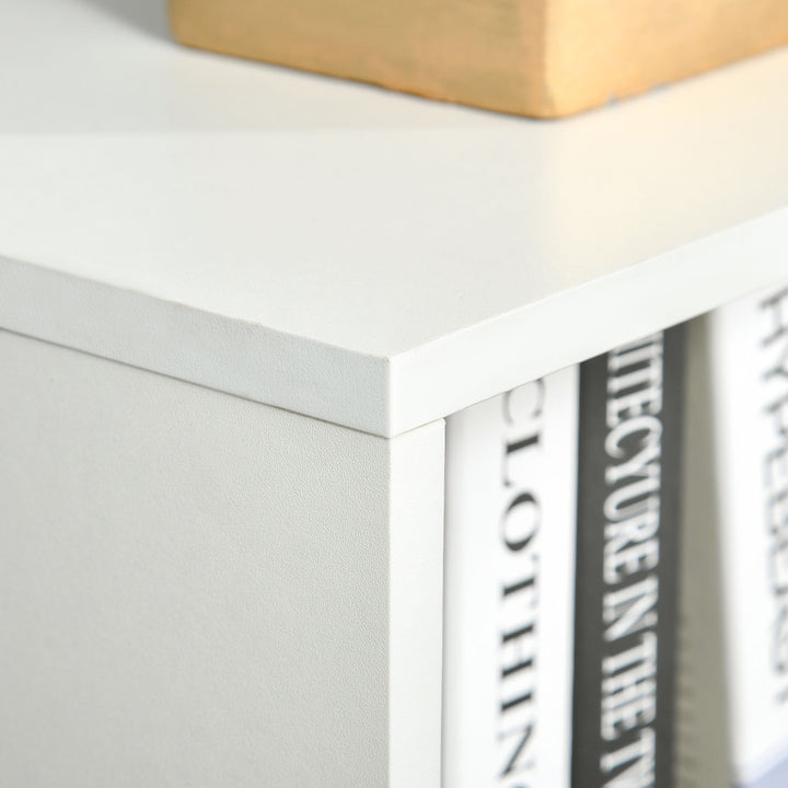 Estante com 3 Prateleiras Abertas e 1 Fechada com Porta Estante de Estilo Moderno para Armazenamento de Livros Brinquedos Plantas 40x30x129,5cm Branco