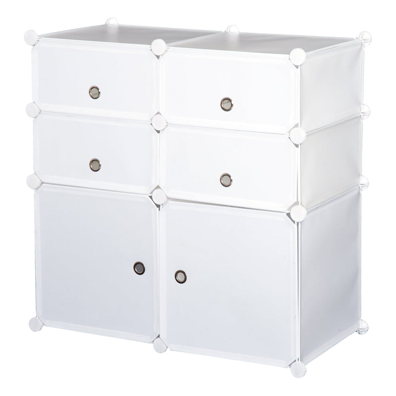 Armário Modular Móvel Organizador com 4 plateleiras Plástico 75x37x73cm Branco