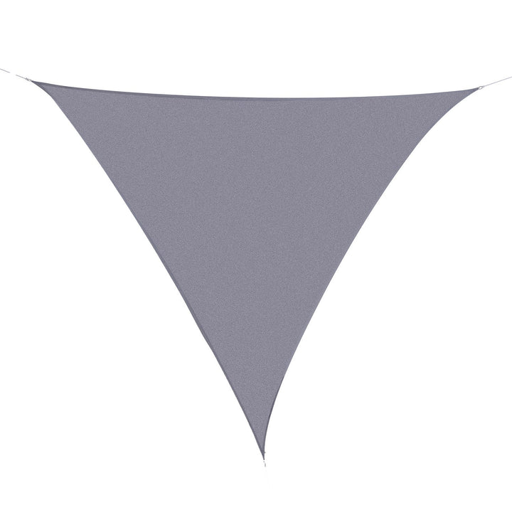 Toldo Vela Triangular 5m de Poliéster para jardim varanda Cinza