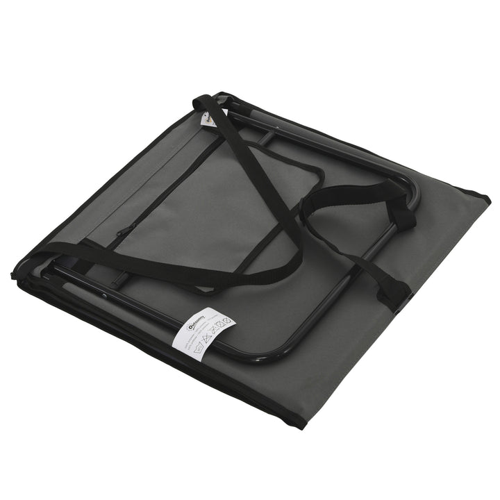 Conjunto de 2 Esteiras de Praia Dobrável Esteiras Acolchoadas com Encosto Reclinável e Bolsa de Transporte para Jardim Campismo 142x51x40 cm Cinza