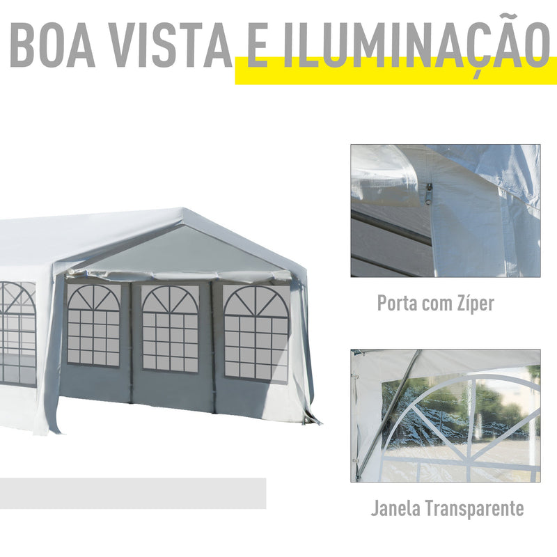 Pérgola de jardim de 8 x 4 m para Celebrações e Eventos- Aço e PE