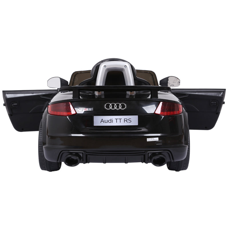 Audi TT elétrico infantil para crianças acima de 3 anos com controle remoto música luzes bateria 6V carga 30 kg 103x63x44cm Preto