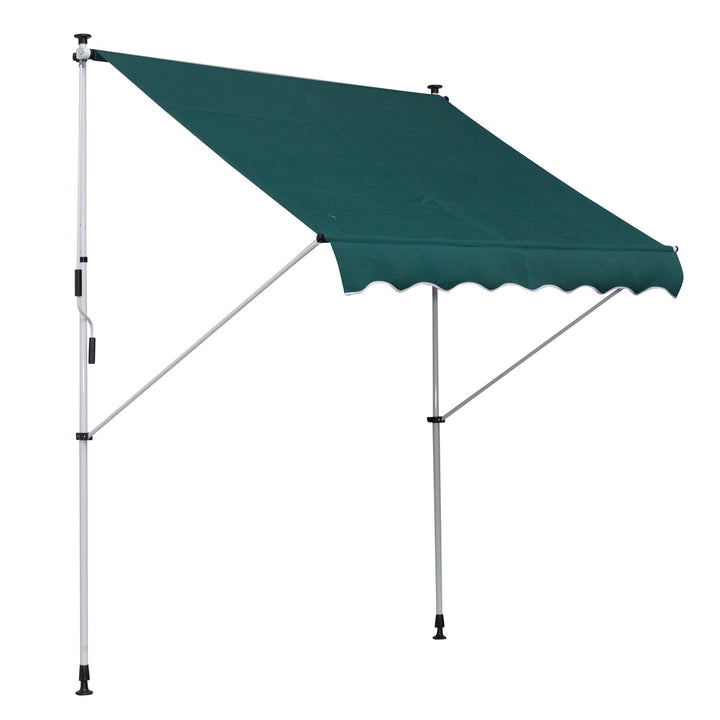 Toldo Ajustável para Portas ou Janelas Pernas Telescópicas 200x150cm Verde