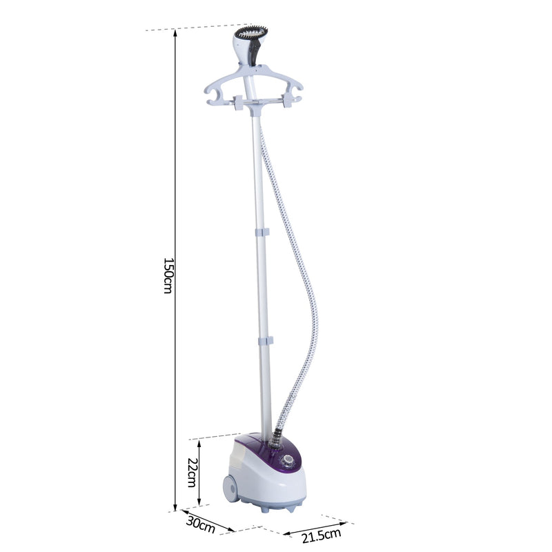 Ferro de Engomar a Vapor com Depósito de 1,8 L e Temperatura Ajustável 11 Níveis 1800 W - 21,5x30x150 cm