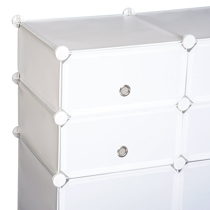 Armário Modular Móvel Organizador com 4 plateleiras Plástico 75x37x73cm Branco