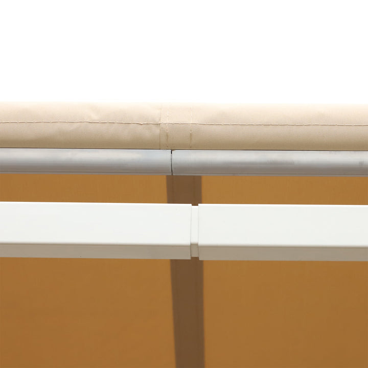 Toldo Manual Retrátil com Manivela 295x245cm Toldo Enrolável Alumínio com Proteção Solar para Janela Portas Balcão Terraço Exterior Bege