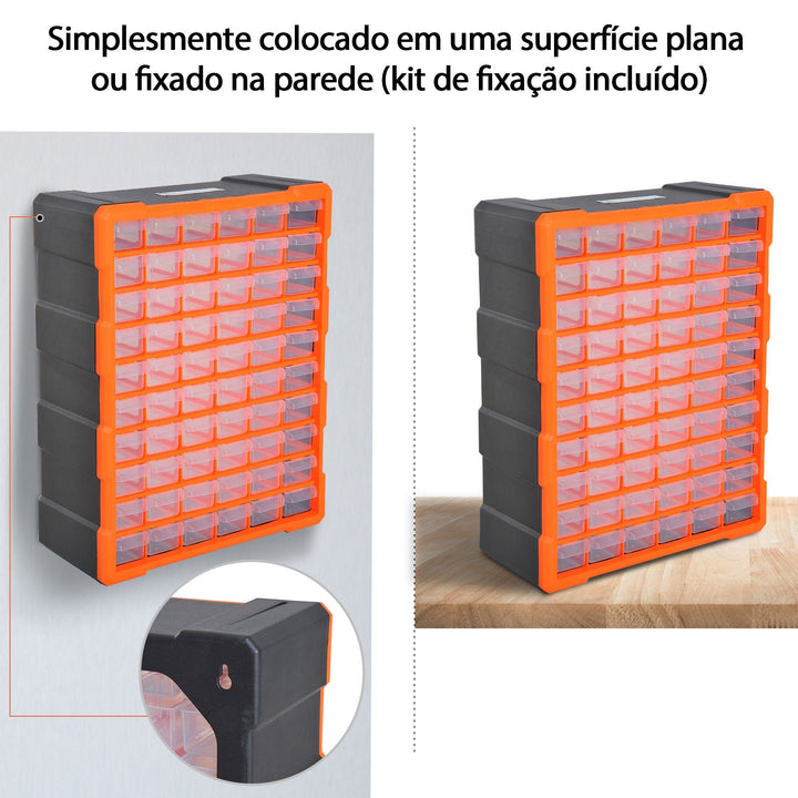 Gabinete Organizador Ferramenta 60 gavetas tipo Prateleira DIY Gabinete Gaveta Caixa de Ferramentas 38x16x47.5 cm PP