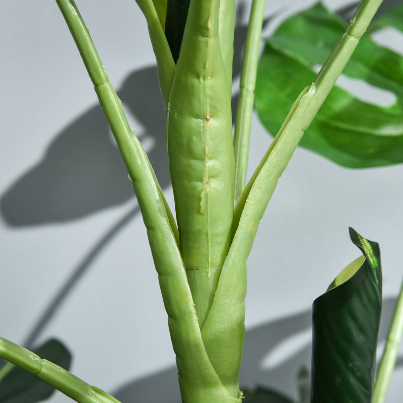 Monstera Planta Artificial com Vaso Árvore Tropical Sintética com 21 Folhas Ø16x100 cm Verde