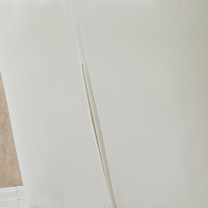 Poltrona de Sala de Estar Estofada em Veludo Poltrona Relax Moderna com Apoio para os Braços Acolchoados Pés de Madeira e Base Cruzada para Dormitório 67x65x74cm Branco Creme