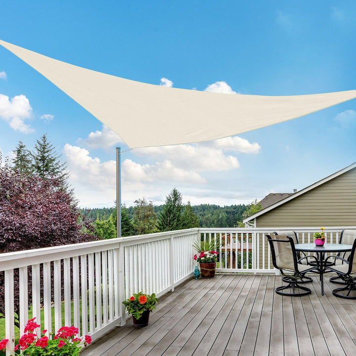 Toldo vela triangular 4x4x4m para jardim varanda Creme