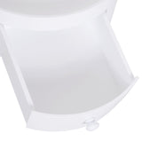 Mesa de Centro pequena mesa auxiliar mesa de cabeceira tripé com 1 gaveta borda elevada 3 Pés de Madeira ?38x45cm Branco