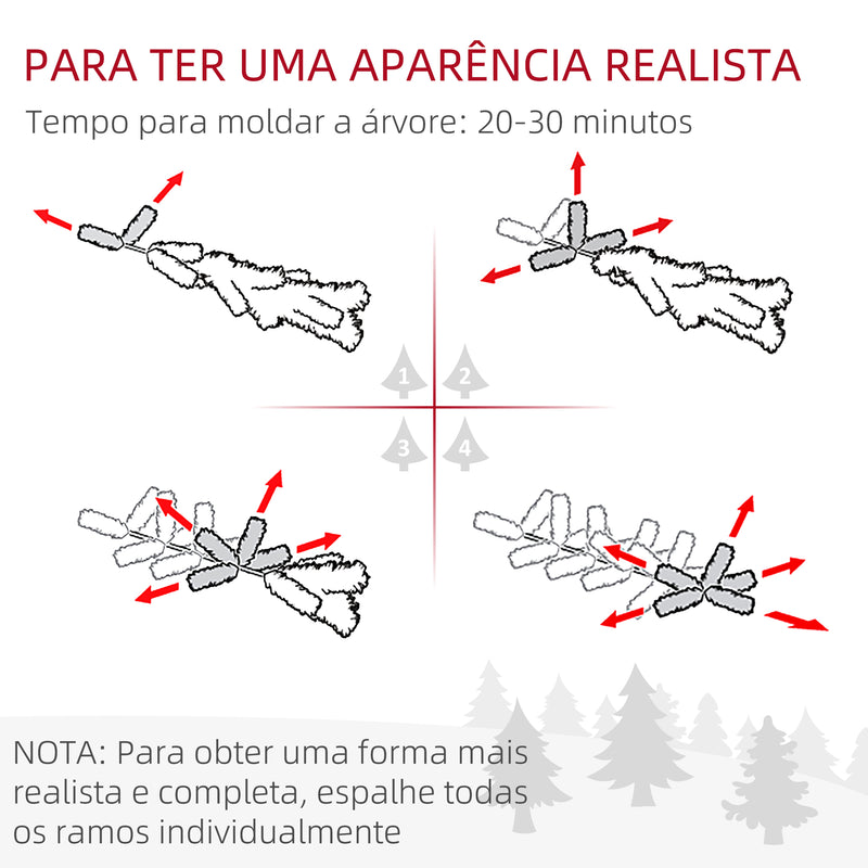 Árvore de Natal Artificial Altura 120 cm Árvore de Natal Nevada com 328 Ramos e Suporte Metálico Decoração de Natal para Interior Verde