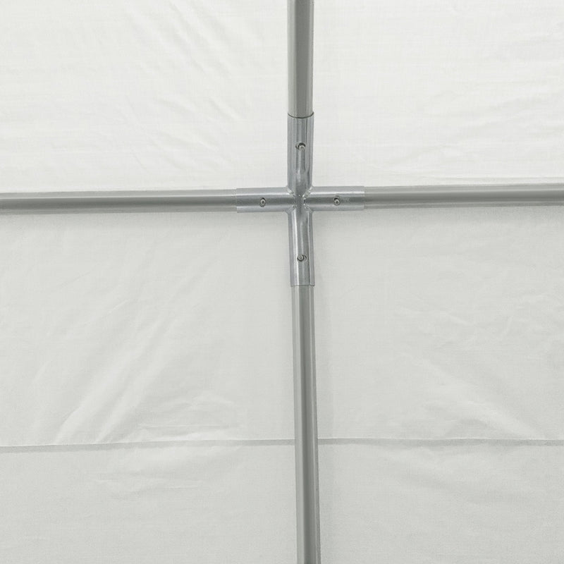 Tenda de Garagem para Carros 4x4m Portátil Impermeável Tenda de Jardim Pátio Exterior com Acessórios para Eventos Festas Metal Galvanizado Branco